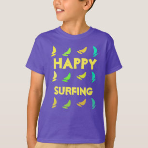 Custom Cool Happy Surfing Sport T-Shirt