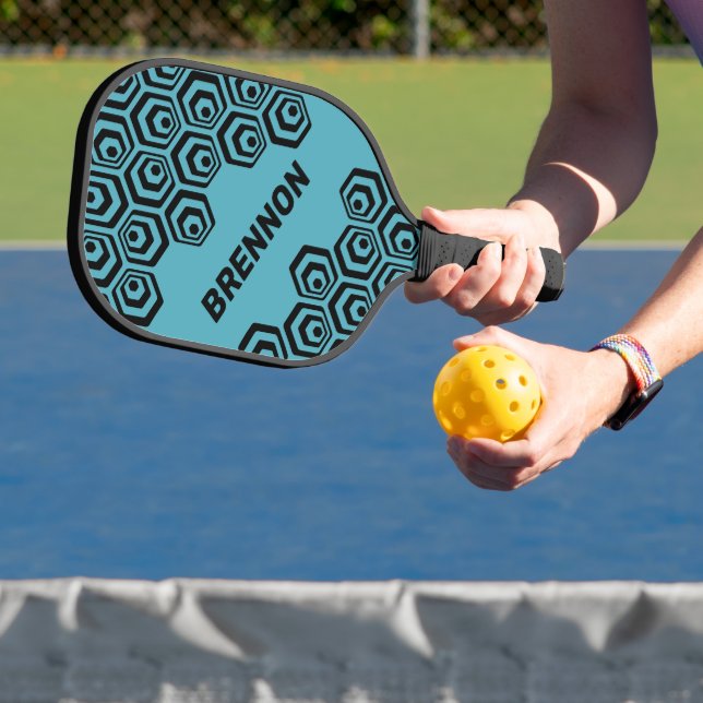 Custom Cool Hexagon Polygon Art Style Pattern Pickleball Paddle (Insitu)