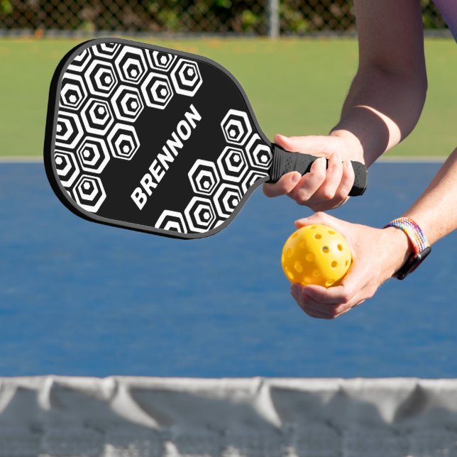 Custom Cool Hexagon Polygon Art Style Pattern Pickleball Paddle (Insitu)