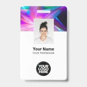 Custom Cool Holographic Employee Name Tags ID Badge