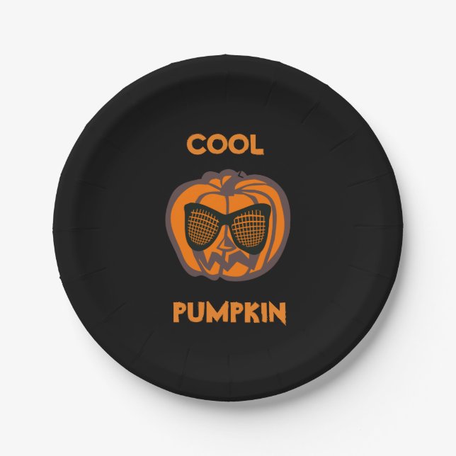 Custom Cool Pumpkin Halloween Special Plates (Front)
