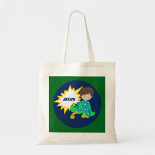 Custom Cool Superhero Kid Comic Book Action Bubble Tote Bag