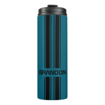 Custom Cool Teal Blue Black Auto Race Sport Stripe