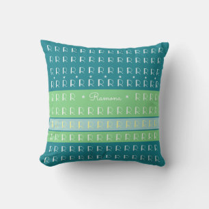 custom cool typography with pastel colour stripes outdoor cushion