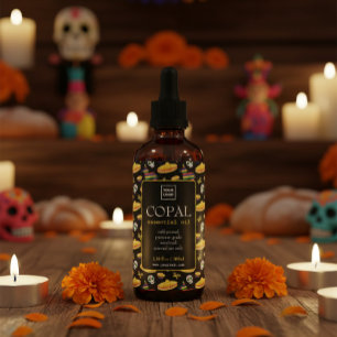 Custom Copal Oil Label for Día de Muertos