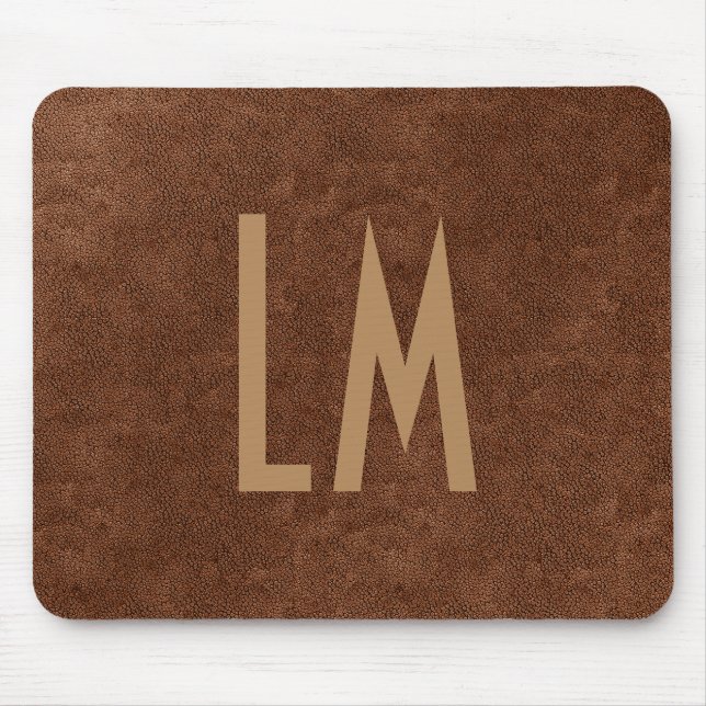 Custom Copper Look Add Initials Monogram Mouse Pad (Front)