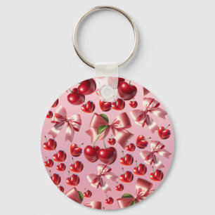 Custom Coquette Heart Bow Pattern  Key Ring