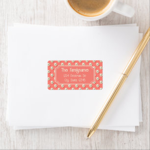 Custom Coral and Pearl Return Address  Label