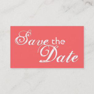 Custom coral back save the date wedding cards