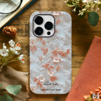 Custom Coral Embroidered Floral with Quote