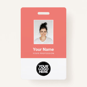 Custom Coral Employee Photo, Bar Code, Logo ID Badge