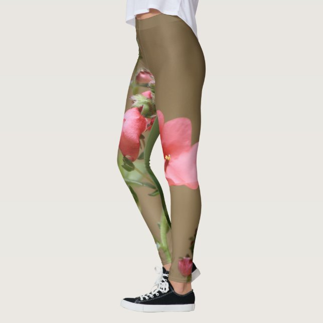 Custom Coral Flower Leggings (Left)