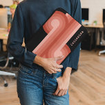 Custom Coral Red Blush Pink Retro Art Pattern Laptop Sleeve<br><div class="desc">If you are looking for a laptop sleeve that can protect your laptop and show off your style, you might want to check out this customisable laptop sleeve. This sleeve features a beautiful contemporary red, coral orange, and blush pink coloured geometric circles and lines pattern on a black background. The...</div>