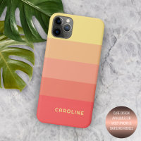 Custom Coral Red Peach Orange Melon Yellow Stripes
