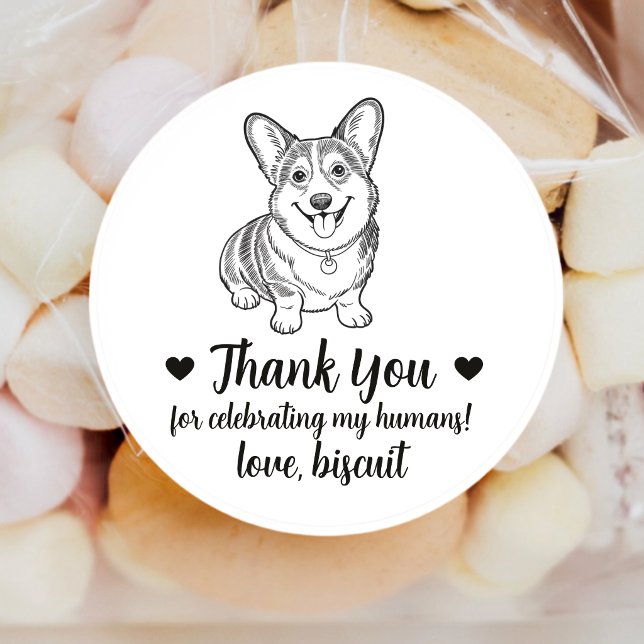 Custom Corgi Dog Wedding Favour Stickers (Creator Uploaded)