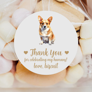 Custom Corgi Dog Wedding Favour Stickers