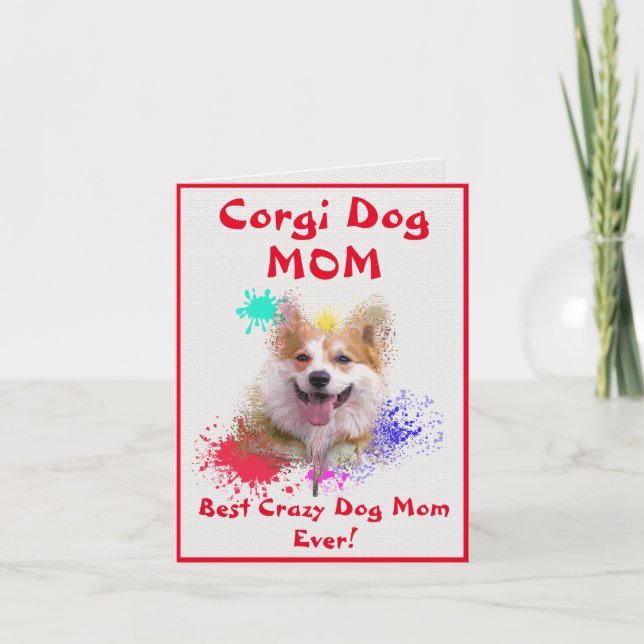 Custom Corgi Mum Dog Best Crazy Dog Lady Digital Card (Front)