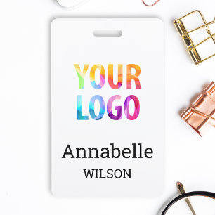 Custom Corporate Business Logo Basic Employee Name ID Badge