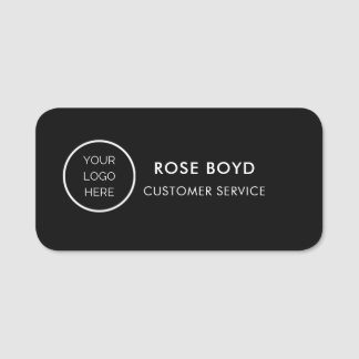 Custom Corporate Business Logo Black Employee Name Tag