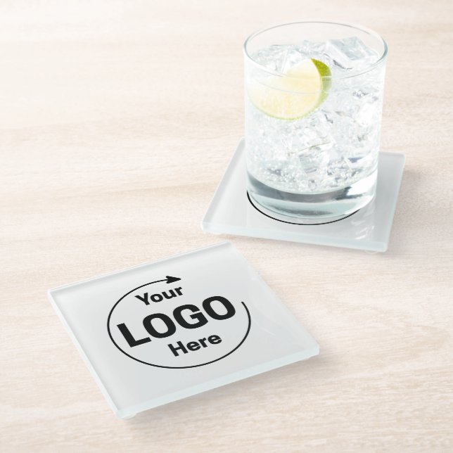 Custom Corporate Business Logo Glass Coaster (Angled)