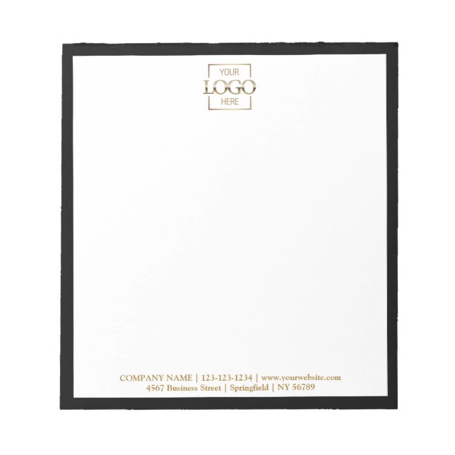 Custom Corporate Business Logo Modern Professional Notepad (Front)