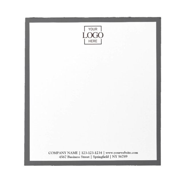Custom Corporate Business Logo Modern Professional Notepad (Front)