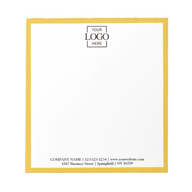 Custom Corporate Business Logo Modern Professional Notepad (Front)