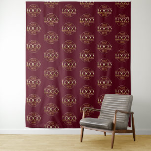 Custom Corporate Business Logo Pattern Backdrop Tapestry
