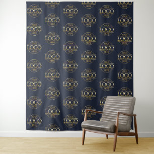 Custom Corporate Business Logo Pattern Backdrop Tapestry