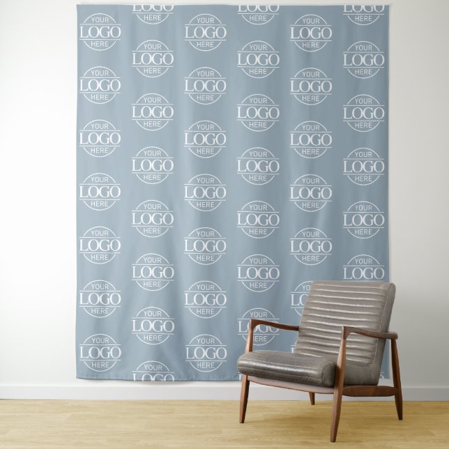 Custom Corporate Business Logo Pattern Backdrop Tapestry (In Situ)