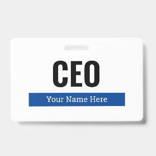 Custom corporate business name badge with clip ID badge