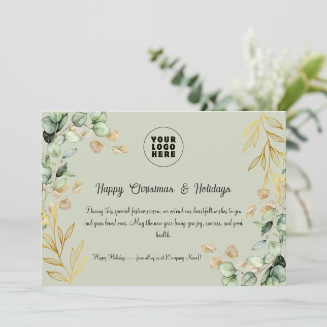 Custom Corporate Christmas Greeting Card 2025 (Standing Front)