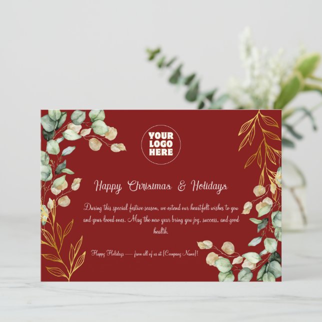 Custom Corporate Christmas Greeting Card 2025 (Standing Front)