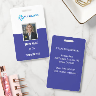 Custom Corporate Employee Badge Photo ID | Logo