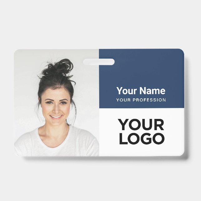 Custom Corporate Employee Photo Logo Name ID Badge (Front)