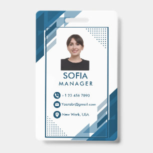 Custom Corporate Employee Photo, Name and Logo ID Badge