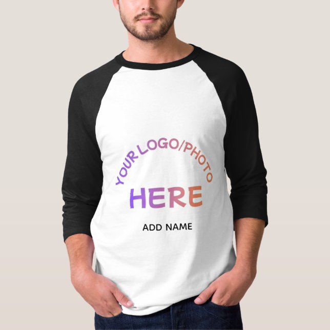 Custom Corporate Logo and Name Raglan T-Shirt (Front)