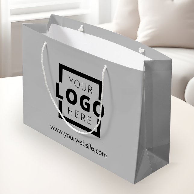 Custom Corporate Logo Business Promotional Grey Large Gift Bag (Creator Uploaded)