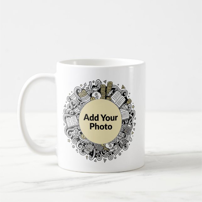 ​Custom Corporate Logo Finance  Accounting Doodle  Coffee Mug (Left)