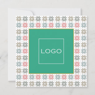 Custom Corporate Logo Poinsettia Holiday Card
