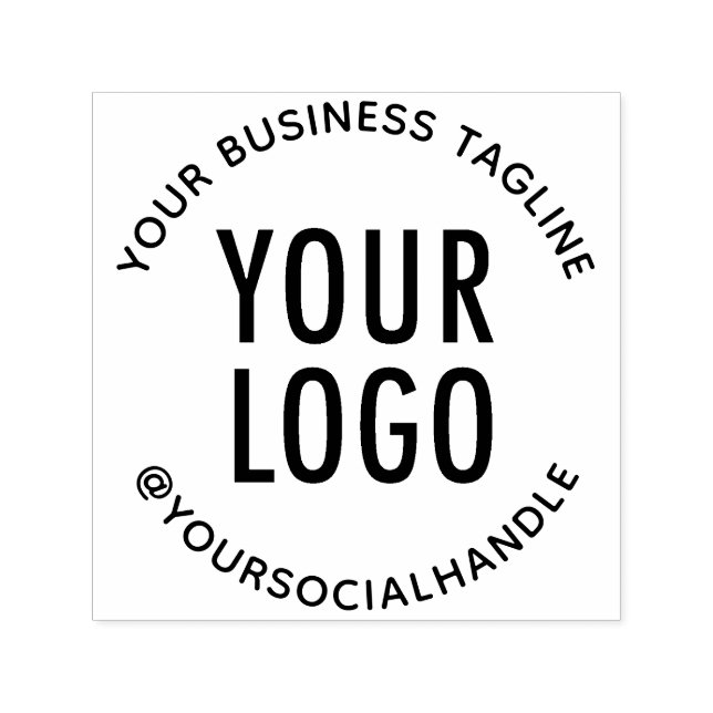 Custom Corporate Logo & Text Circular Company Self-inking Stamp (Design)