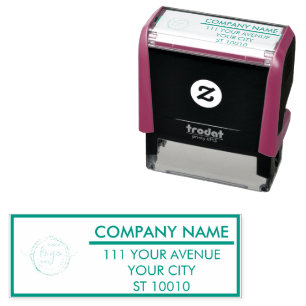 Custom Corporate Minimalist Modern Blue Office Self-inking Stamp