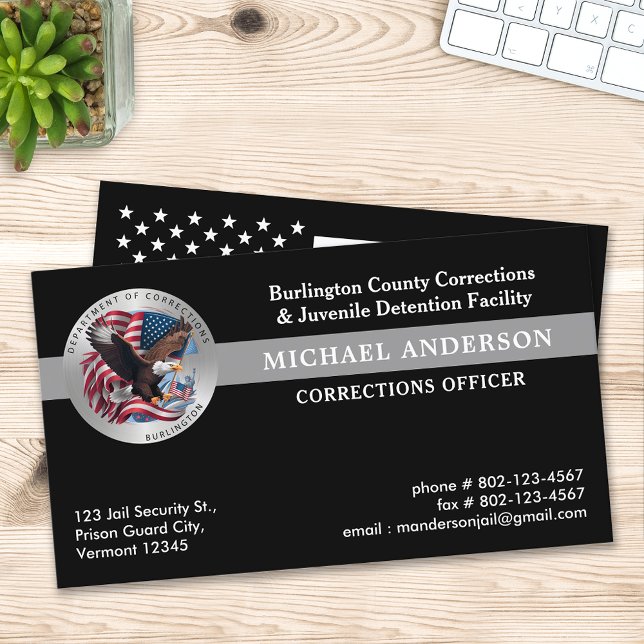 Custom Correctional Officer Law Enforcement Logo Business Card (Creator Uploaded)