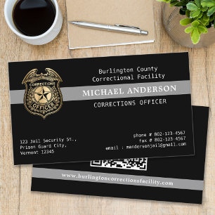 Custom Corrections Officer Law Enforcement QR Code Business Card