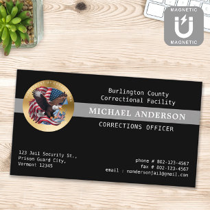 Custom Corrections Officer Parole Police Logo Magnetic Business Card