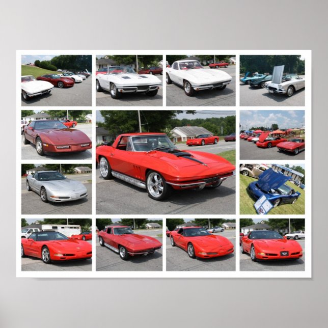 custom Corvette Collage Print - Poster (Front)