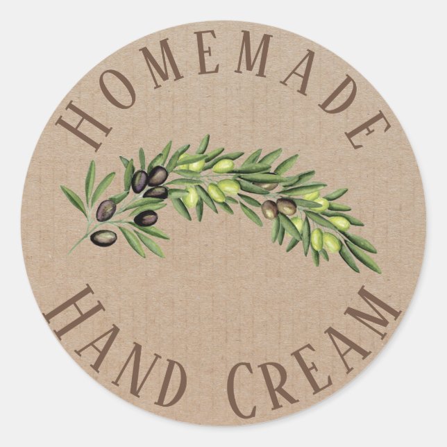 custom cosmetic rustic olive oil product label (Front)