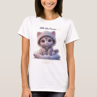 Custom Cosmic Cat T-Shirt – Personalized Pastel 