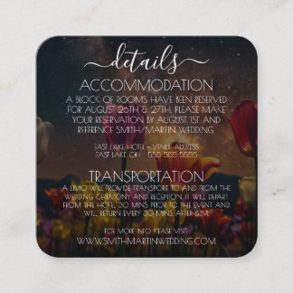 Custom Cosmic Tulips Details Enclosure Card