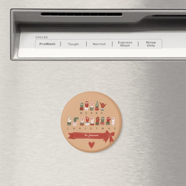 Custom Cosy ASL Merry Christmas Magnet (In Situ (Dishwasher))